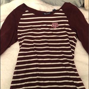 Texas A&M quarter sleeve top